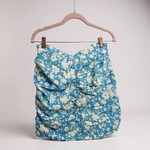 Mango Blue and White Bubble Mini Skirt